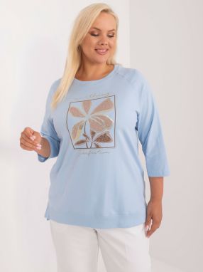 Light blue cotton blouse of larger size