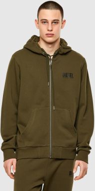 Diesel Mikina - SGIRKHOODZIPLOGO SWEATSHIRT zelená
