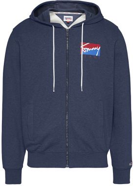 Tommy Jeans Mikina - TJM ESSENTIAL ZIP THROUGH tmavomodrá