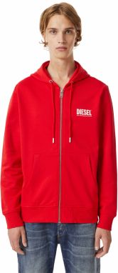 Mikina - Diesel SGIRKHOODZIPECOLOGO SWEATSHIRT červená