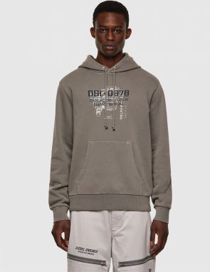 Mikina - DIesel SGIRKHOODB3 SWEATSHIRT bledozelená