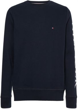 Tommy Hilfiger Mikina - HILFIGER LOGO ON SLEEVE CREWNECK modrá