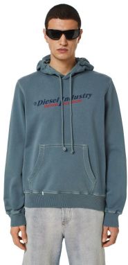 Diesel Mikina - S-GINN-HOOD-IND SWEAT-SHI modrá