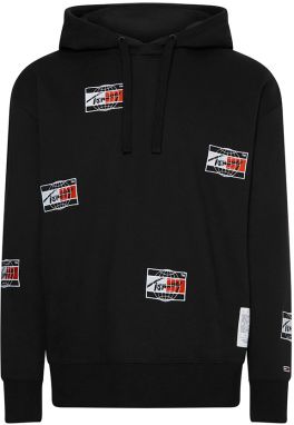 Tommy Jeans Mikina - TJM TIMELESS DISTORTION HOODIE čierna