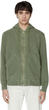 Diesel Mikina - J-VESTOL JACKET zelená