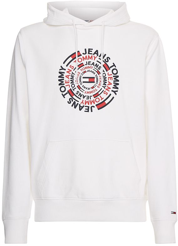 Tommy Jeans Mikina - TJM CIRCULAR GRAPHIC HOODIE biela