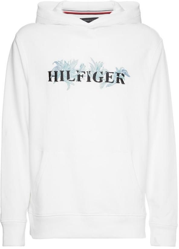 Tommy Hilfiger Mikina - PALM FLORAL EMBRO CASUAL HOODY biela