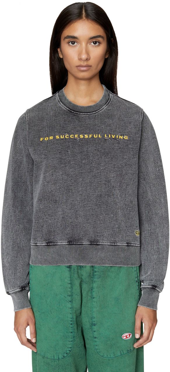 Diesel Mikina - F-REGGY-E1 SWEAT-SHIRT čierna