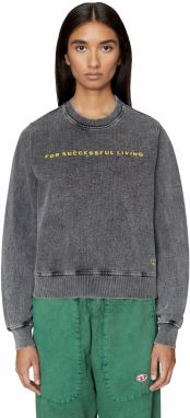 Diesel Mikina - F-REGGY-E1 SWEAT-SHIRT čierna