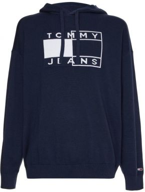 Tommy Jeans Mikina - TJM TWISTED FLAG SWEATER modrá