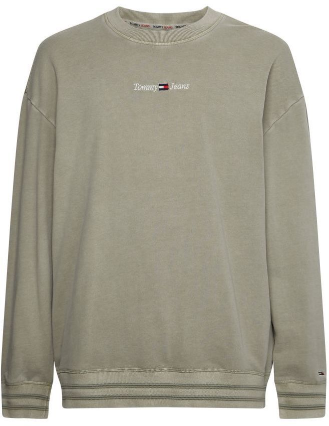 Tommy Jeans Mikina - TJM CASUAL LINEAR CREW sivá