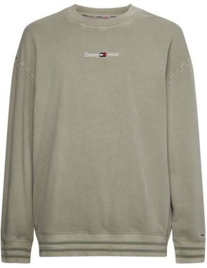 Tommy Jeans Mikina - TJM CASUAL LINEAR CREW sivá