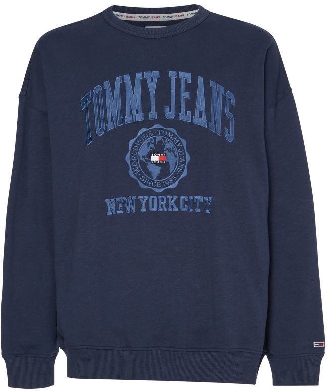 Tommy Jeans Mikina - TJM REVERSE SLUB CREW modrá