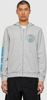 Diesel Mikina - SGIRKHOODZIPK2 SWEATSHIRT sivá