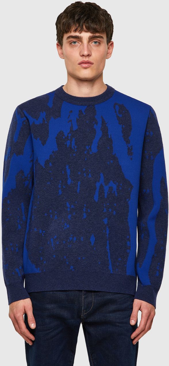 Diesel Mikina - KTENNESSEE KNITWEAR modrá
