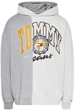 Tommy Jeans Mikina - TJM ARCHIVE CUT AND SEW HOODIE sivá