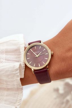 Watch on the eco leather strap without nickel, purple ERNEST E62155D