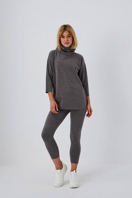 Plain knit leggings