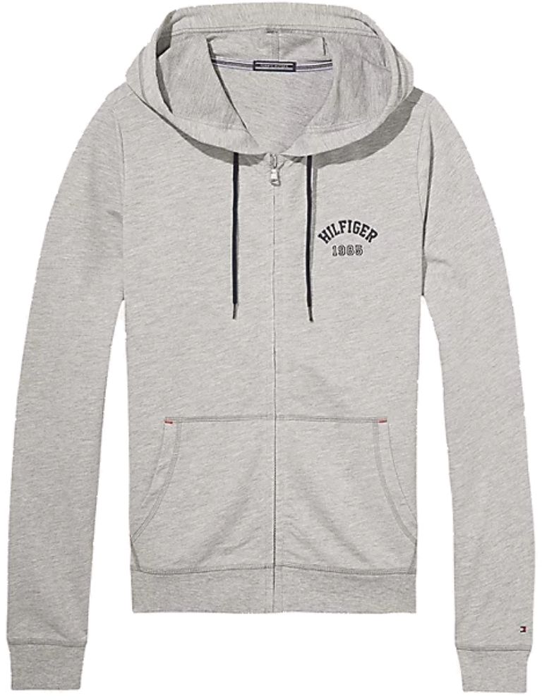 Tommy Hilfiger Mikina - ZIP THRU HOODY šedá