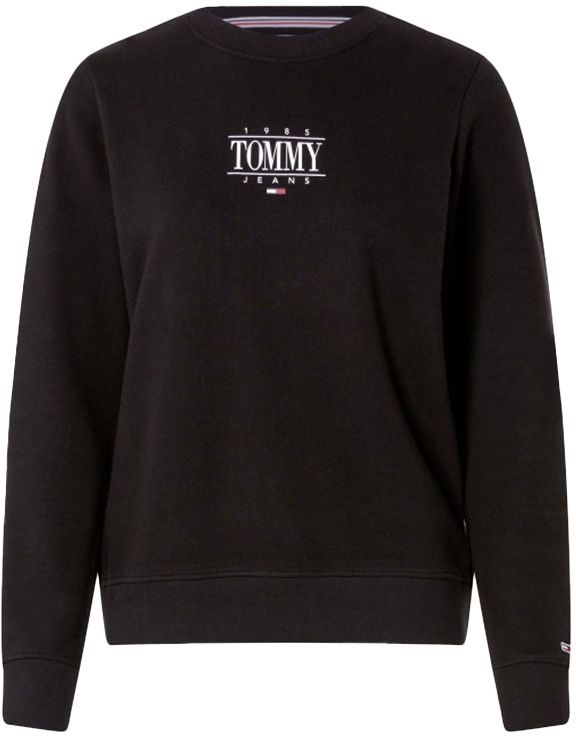 Tommy Jeans Mikina - TJW REG ESSENTIAL LOGO 1 CREW čierna