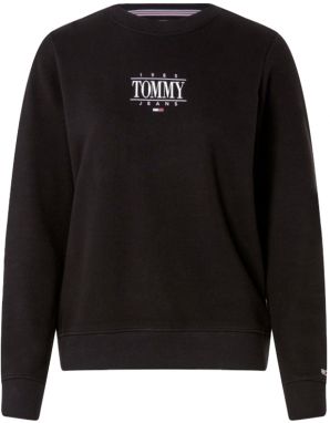 Tommy Jeans Mikina - TJW REG ESSENTIAL LOGO 1 CREW čierna