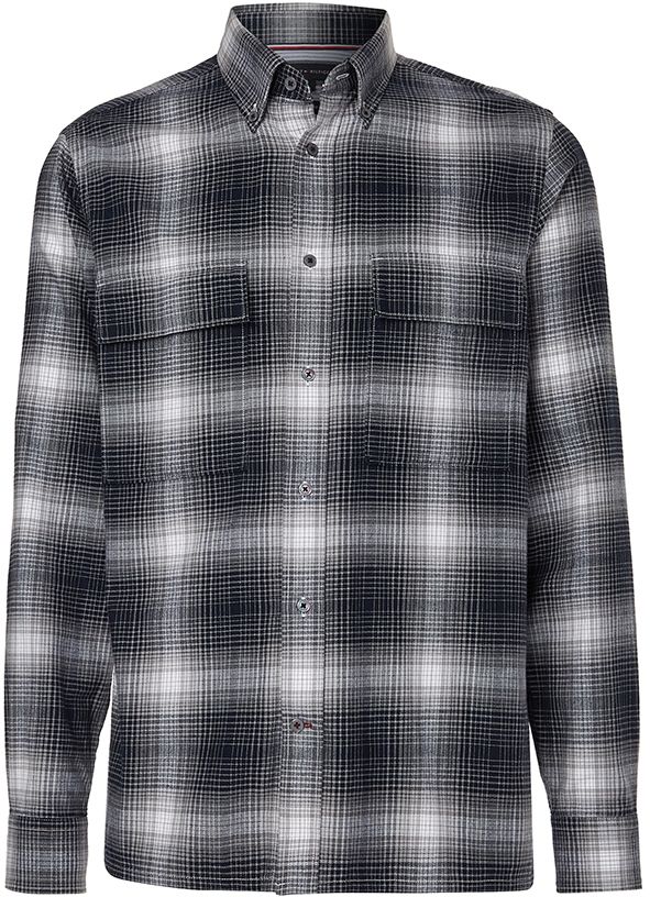 Tommy Hilfiger Košeľa - SLUB SHADOW CHECK RF SHIRT čierna