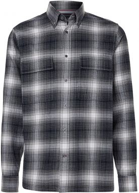Tommy Hilfiger Košeľa - SLUB SHADOW CHECK RF SHIRT čierna