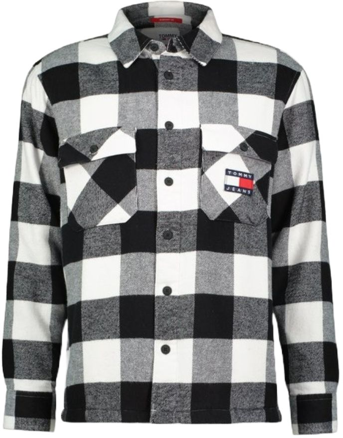 Tommy Jeans Košeľa - TJM SHERPA FLANNEL OVERSHIRT biela