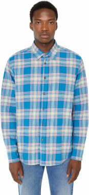 Diesel Košeľa - S-UMBE-CHECK-NW SHIRT modrá