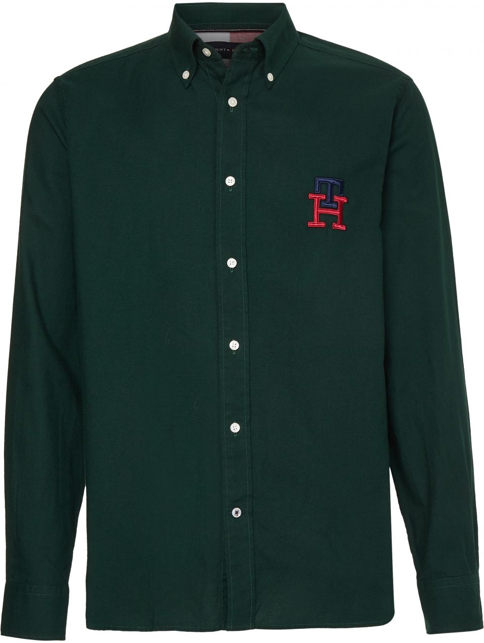Tommy Hilfiger Košeľa - CASHMERE TOUCH MONOGRAM RF SHIRT zelená