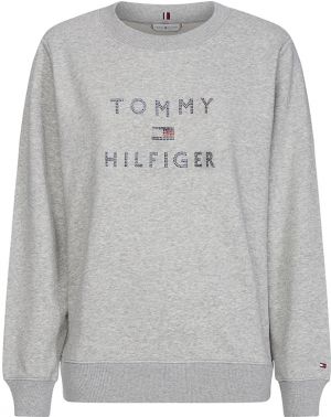 Tommy Hilfiger Mikina - TIARA ROUND-NK SWEATSHIRT sivá