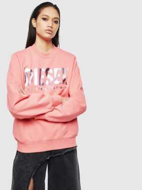 Diesel Mikina - FANG SWEATSHIRT lososová