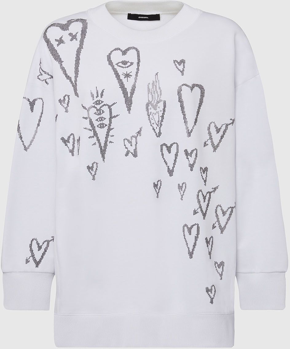 Diesel Mikina - FAKUAE60 SWEATSHIRT biela