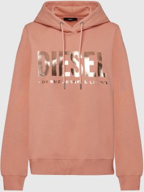 Diesel Mikina - FANGHOODLOGO SWEATSHIRT ružová