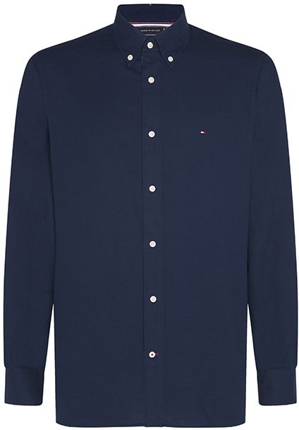 Tommy Hilfiger Košeľa - COTTON CASHMERE SHIRT tmavomodrá