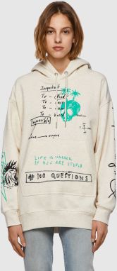 Diesel Mikina - FEXAHOOD SWEATSHIRT biela
