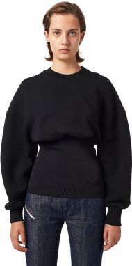 Diesel Mikina - FBELTANA SWEATSHIRT čierna