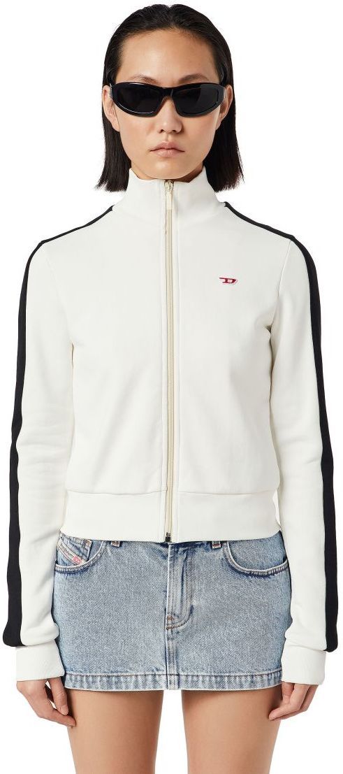 Mikina - Diesel F-JAM-D SWEAT-SHIRT biela