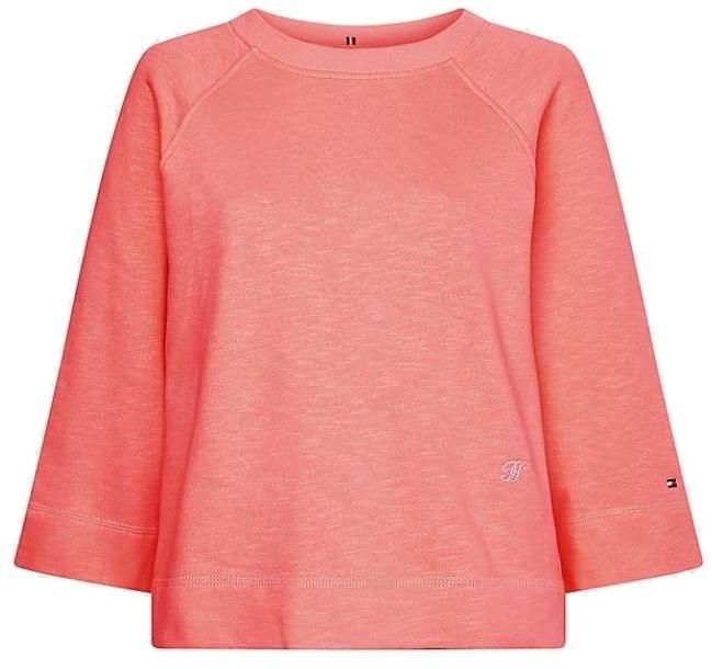 Tommy Hilfiger Mikina - RLX SLUB TERRY OPEN-NK SWTSHIRT oranžová