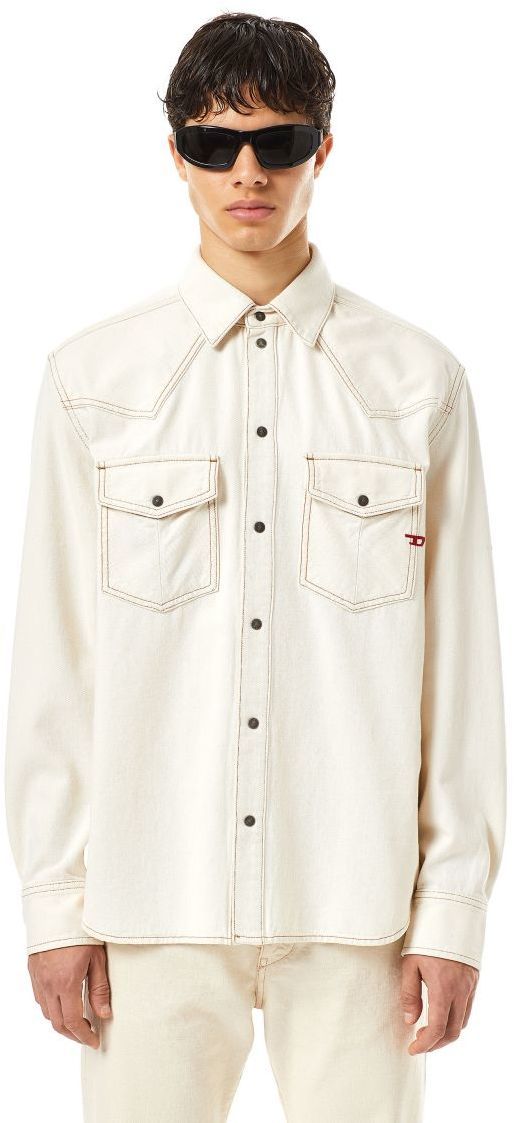 Diesel Košeľa - D-OCEAN SHIRT biela