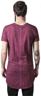 Long Back Shaped Spray Dye Tee Burgundy