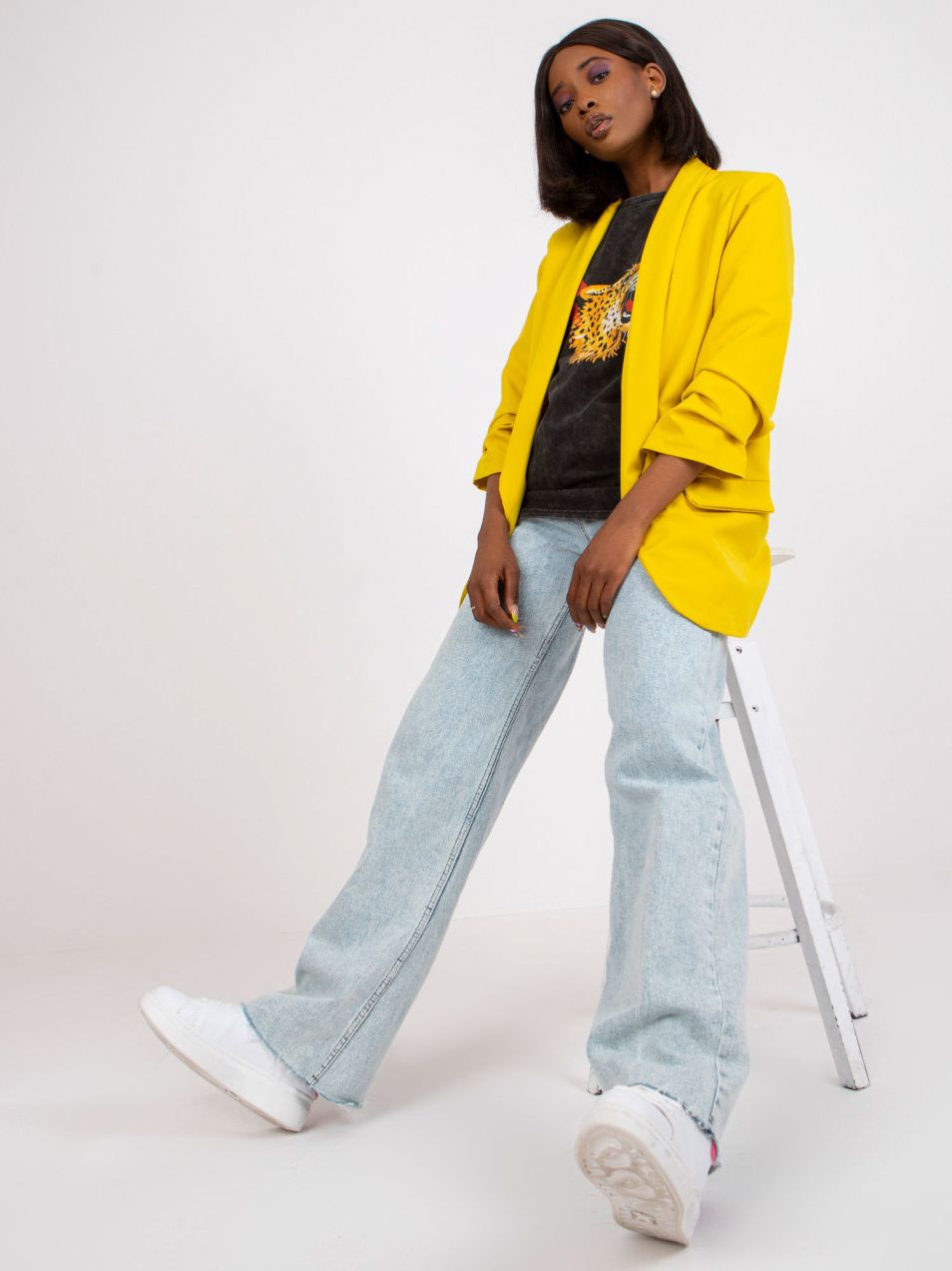 Women's yellow blazer with Adela lining