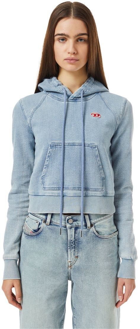 Diesel Mikina - D-ANGY-HOOD-NE SWEAT-SHIRT modrá
