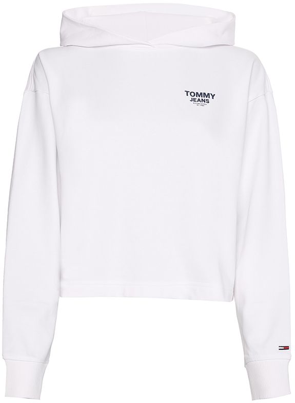 Tommy Jeans Mikina - TJW BXY CROP TAPING HOODIE biela