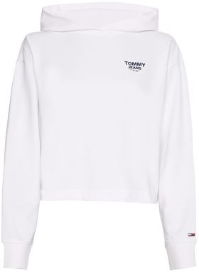 Tommy Jeans Mikina - TJW BXY CROP TAPING HOODIE biela