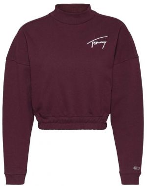 Tommy Jeans Mikina - TJW BXY CROP SIGNATU červená