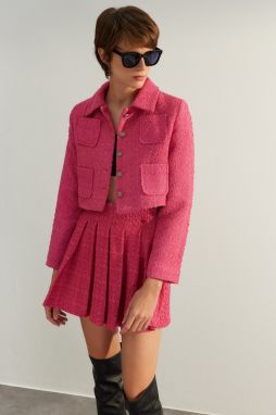 Trendyol Fuchsia limitovaná edícia bežná tkaná bunda