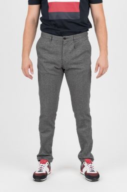Nohavice - TOMMY HILFIGER STRAIGHT CHINO MOULINE TWILL šedé