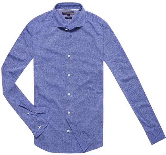 Tommy Hilfiger Košeľa - SLUB OXFORD SHIRT POLO L/S SF modrá