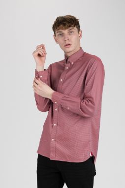 Tommy Hilfiger Košeľa - FLEX JEWEL HOUNDSTOOTH SHIRT bordovo-ružová